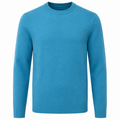 Premium Merino Wool Crewneck Sweater – Cyan Blue | MAGGYE DOUTI