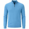 Fine Merino Wool Quarter-Zip Sweater – Sky Blue | MAGGYE DOUTI